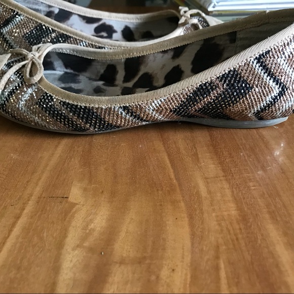 Jessica Simpson shimmer chevron flats w bows S 7 - Picture 3 of 5